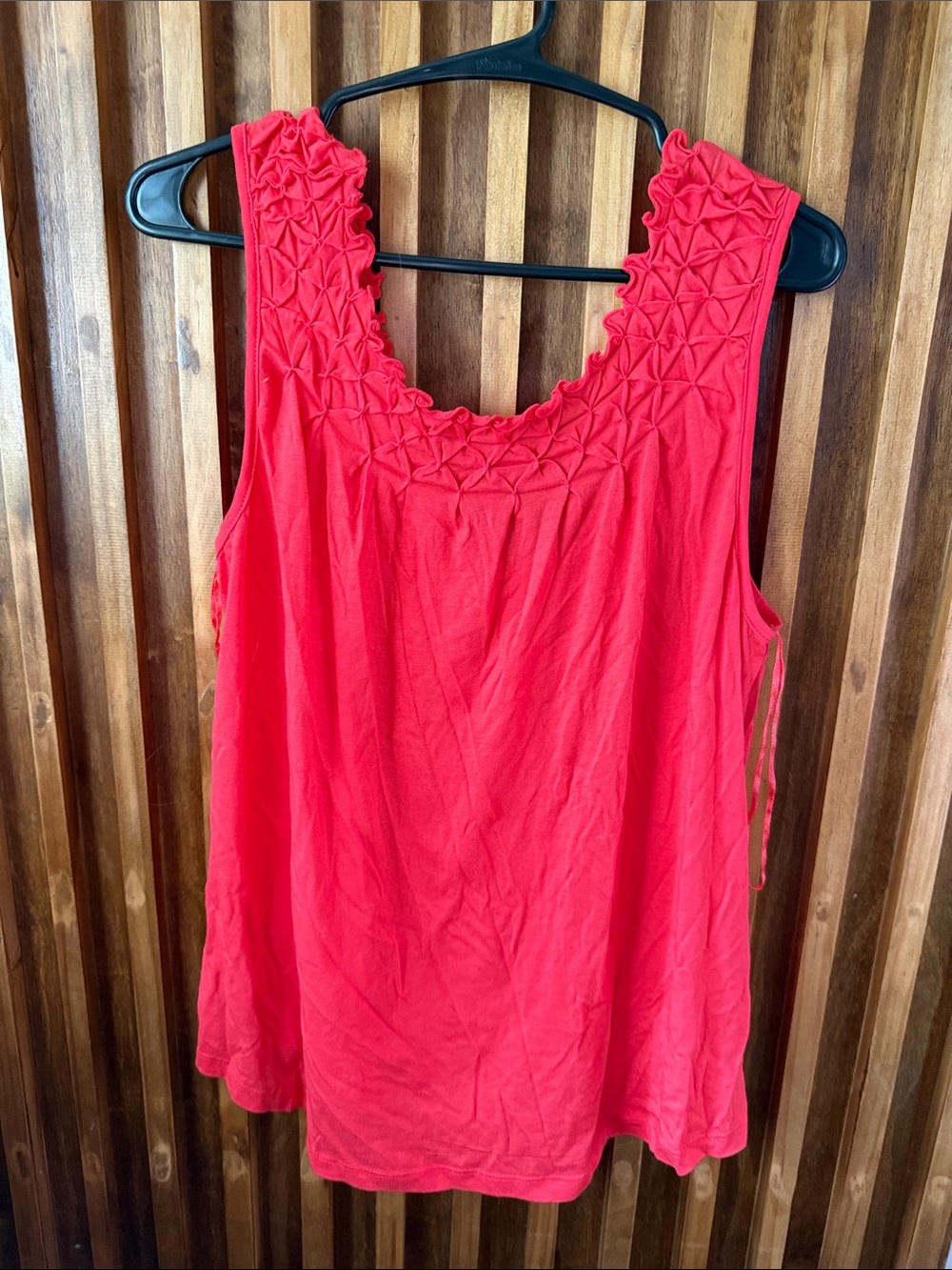 Anthropologie X Maeve Pleated Coral Cotton Blend Modal Tank. L